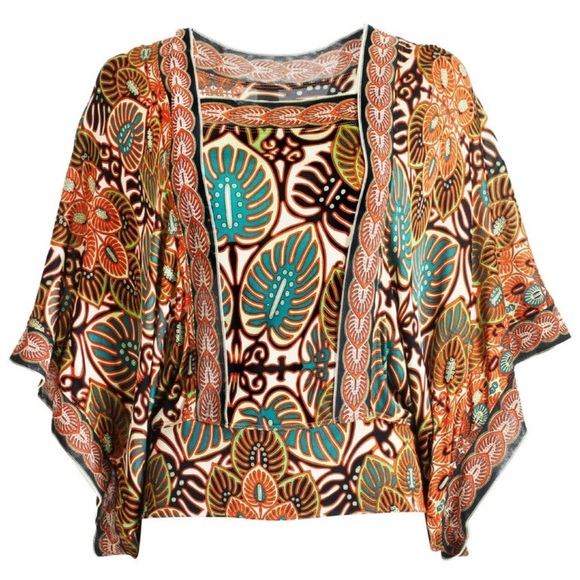 Vintage Jean Paul Gaultier Soleil Kimono Style Blouse, Multi, Size Large, EUC - Picture 1 of 10